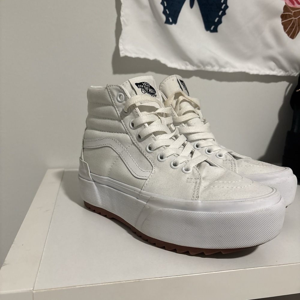 White High Top Platform Vans - Picture 5 of 5